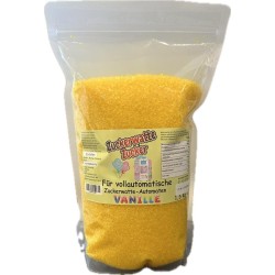 Sucre jaune à gros grains au goût vanille pour machines à barbe à papa - 1,5 kg